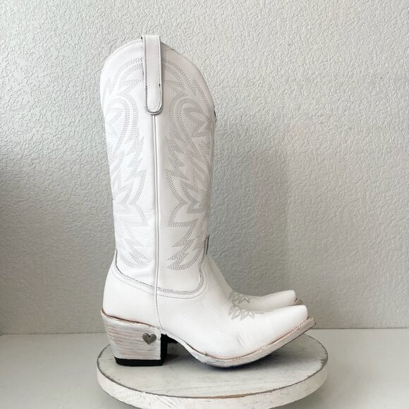 Lane MEGAN MORONEY Smokeshow Cowboy Boots Womens 9.5 White Western Cowgirl Tall - Picture 3 of 16
